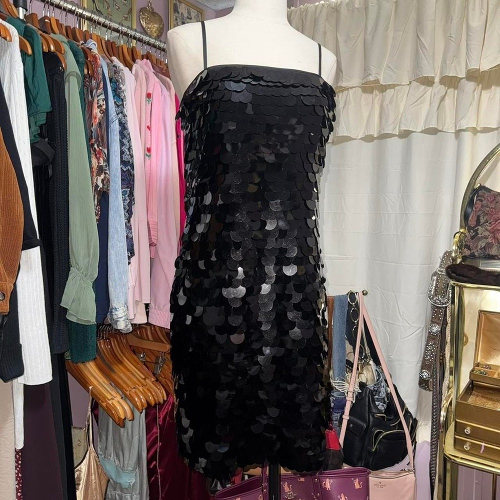 Y2K Black Sequin Hoco Mini Dress